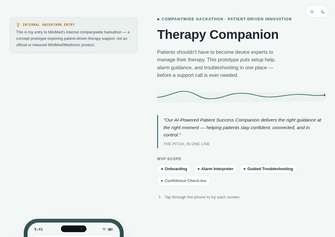 Therapy Companion simulator screenshot